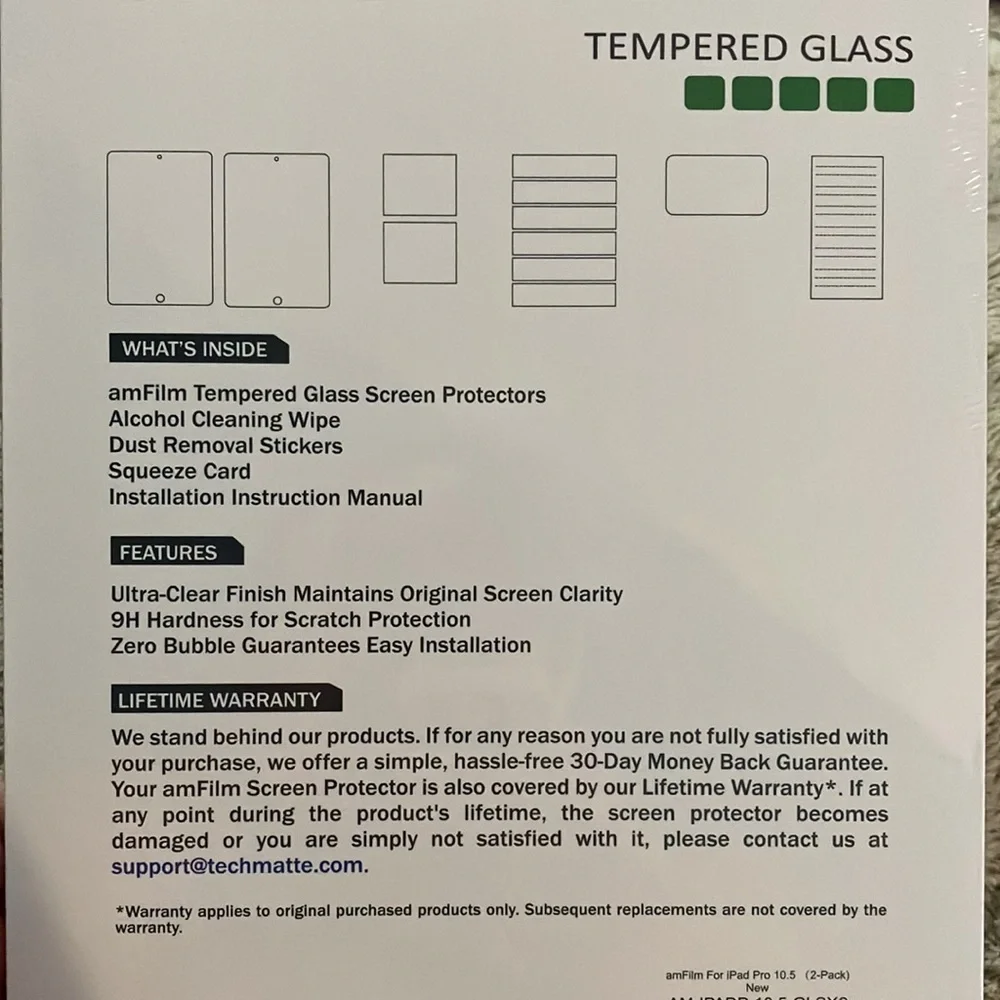 🎉 4 for $20 amFilm Glass Screen Protector for iPad Pro 10.5